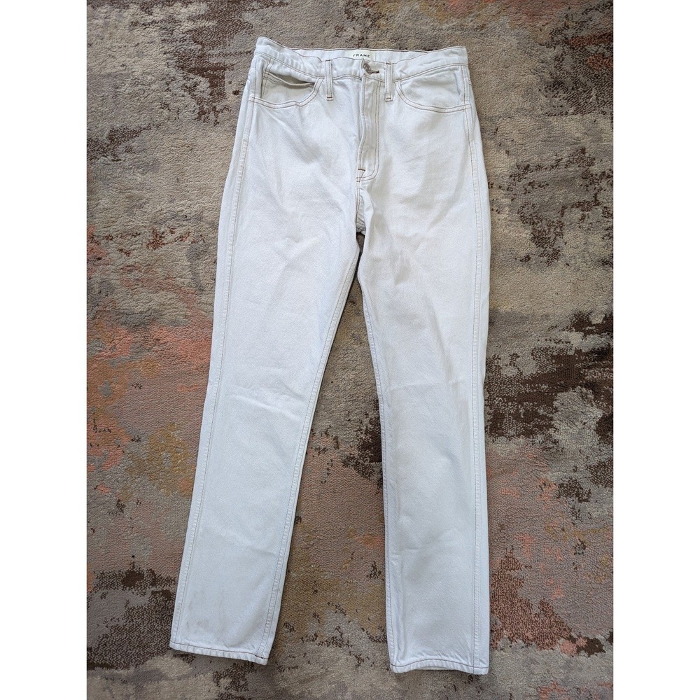 Women's frame designer jeans size 28 style OPTTSTR728 Blanc made in USA